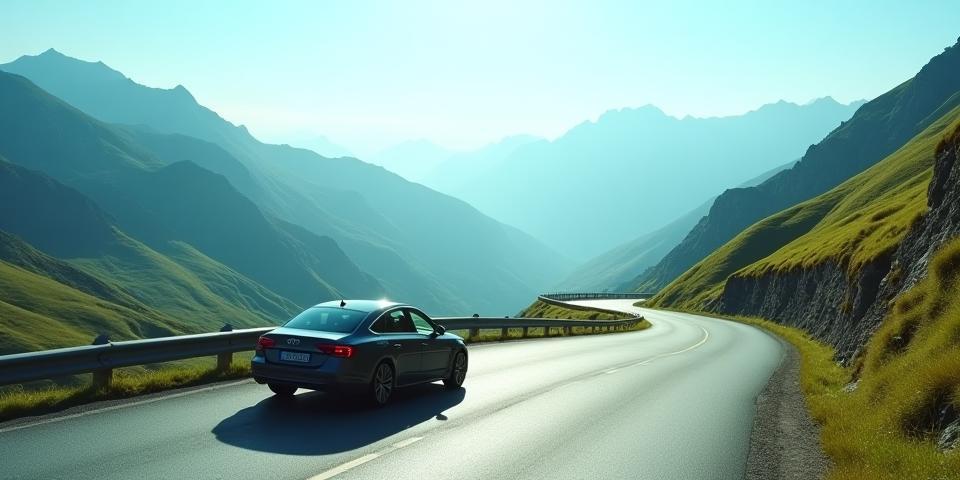 A car navigating mountain roads in Austria
